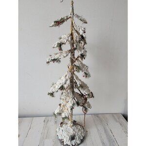 Large skinny tree branch‎ cranberry glitter Xmas home decor vintage